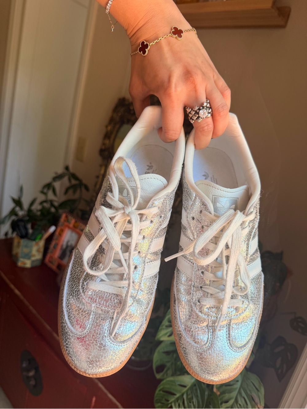 Adidas Samba OG Sneakers – Iridescent Silver ✨ Women’s 7.5/8 - Picture 2 of 4